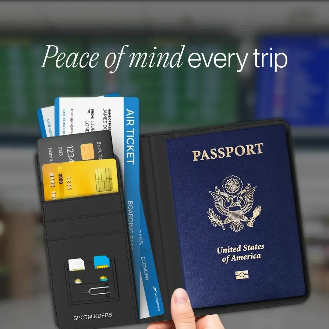 SpotMinders Copertura Passaporto con Localizzatore