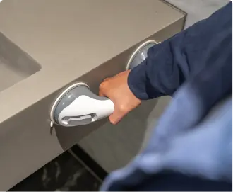 StableGrip safety handle mounted in a shower