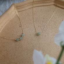 Jadeite Bead Trio Necklace — 18K Gold Plated
