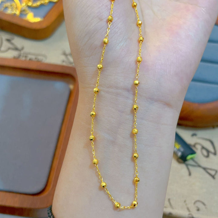 Maeve Diamond-Cut Beaded Choker — 18K Gold Plated