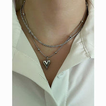 Lumière Double-Strand Heart Pendant — Sterling Silver