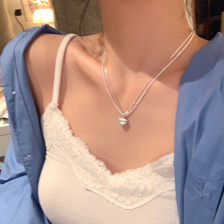 Esmé Whisper-Chain Heart Pendant — Sterling Silver