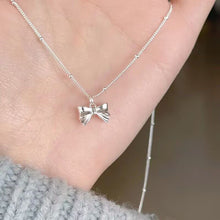Aurelie Bow Charm Pendant — Sterling Silver Beaded Chain