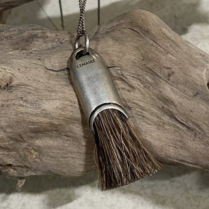 Maison Brushed Tassel Pendant — Layered Boho Heritage Necklace