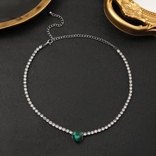 Imperial Emerald Heart Tennis Choker — Crystal Pavé
