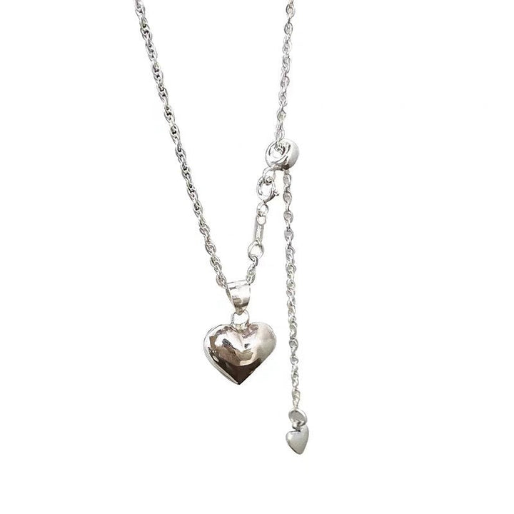 Noëlle Puff Heart Pendant — Polished Sterling Silver