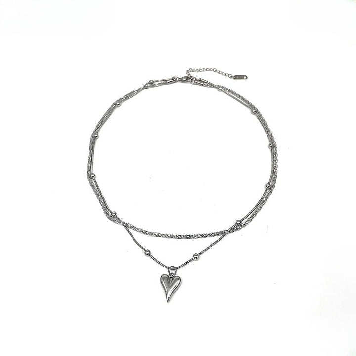 Lumière Double-Strand Heart Pendant — Sterling Silver