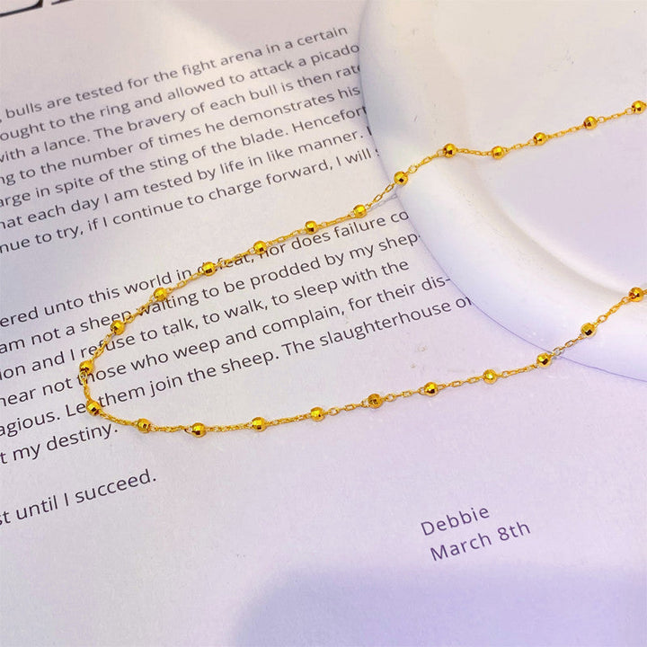 Maeve Diamond-Cut Beaded Choker — 18K Gold Plated