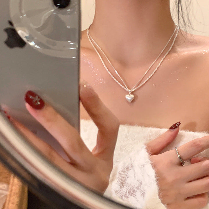 Esmé Whisper-Chain Heart Pendant — Sterling Silver
