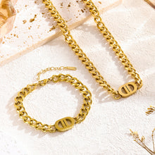 Atelier Cuban Link Monogram Necklace — Polished Gold
