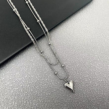 Lumière Double-Strand Heart Pendant — Sterling Silver