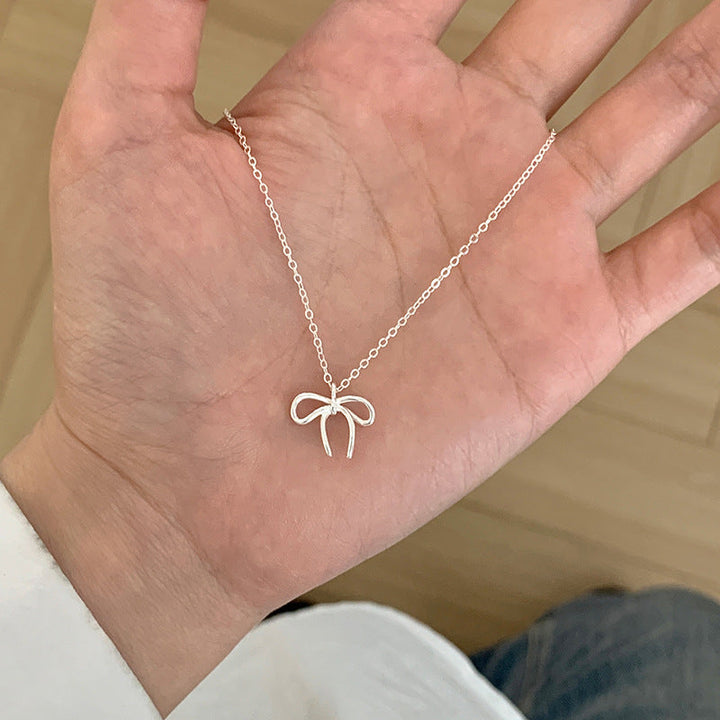 Coquette Ribbon Bow Pendant — Sterling Silver