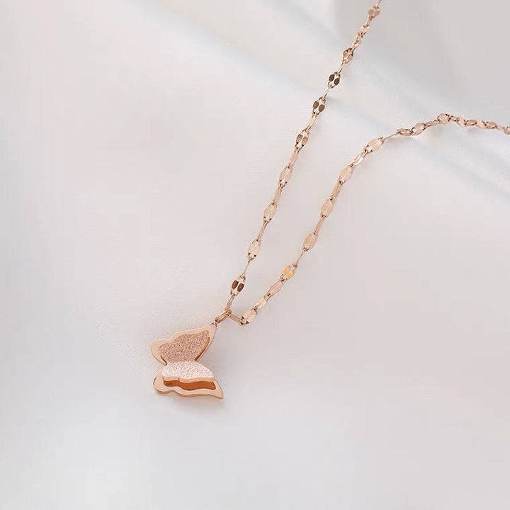 Monarch Frosted Butterfly Pendant — 18K Gold Plated