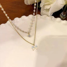 Belle Époque Pearl & Butterfly Bow Layered Necklace