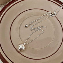 Noëlle Puff Heart Pendant — Polished Sterling Silver