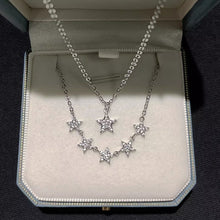 Stella Layered Star Cluster Necklace — Sterling Silver Pavé