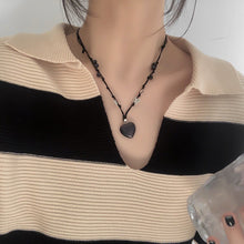 Obsidienne Heart Knotted Cord Necklace — Black Onyx
