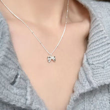 Aurelie Bow Charm Pendant — Sterling Silver Beaded Chain