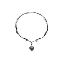 Obsidienne Heart Knotted Cord Necklace — Black Onyx