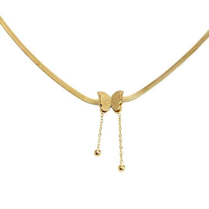 Riviera Snake Chain Butterfly Pendant — 18K Gold Plated