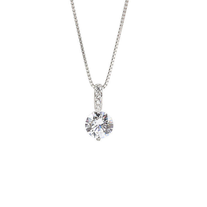 Étoile Solitaire Crystal Pendant — Sterling Silver Box Chain