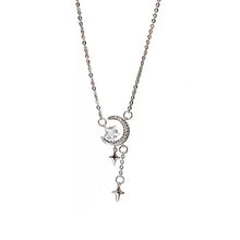 Celestia Crescent Moon & Star Drop — Sterling Silver