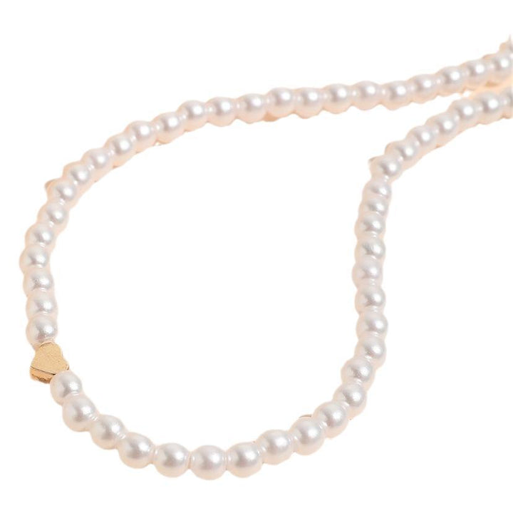 La Perla Heart-Bead Pearl Choker — Freshwater Look