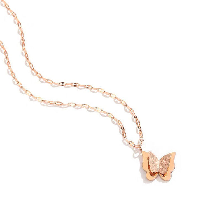 Monarch Frosted Butterfly Pendant — 18K Gold Plated
