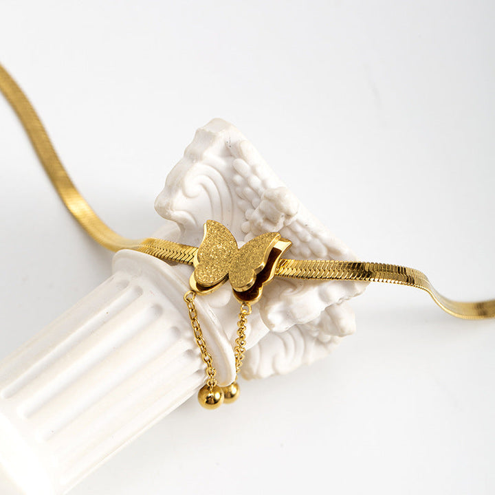 Riviera Snake Chain Butterfly Pendant — 18K Gold Plated