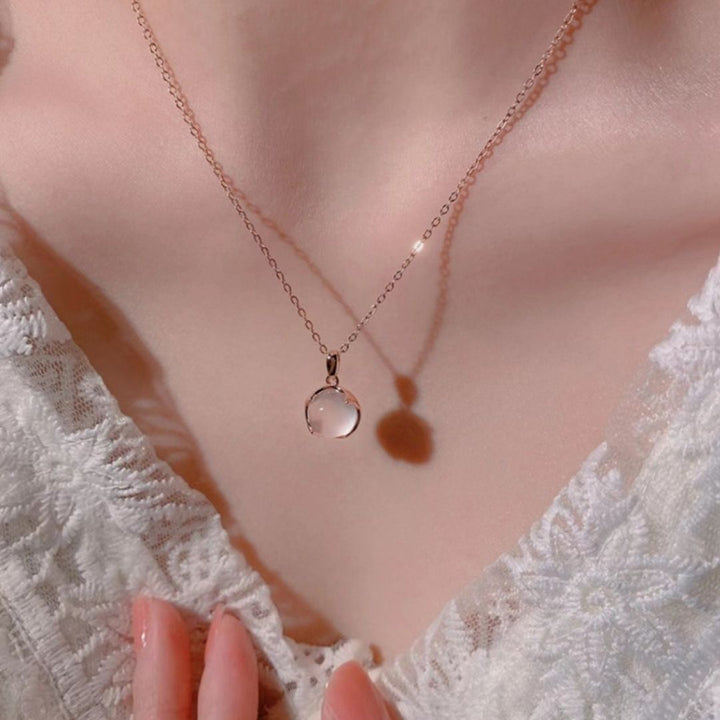 Aphrodite Rose Quartz Orb Pendant — Rose-Gold Plated