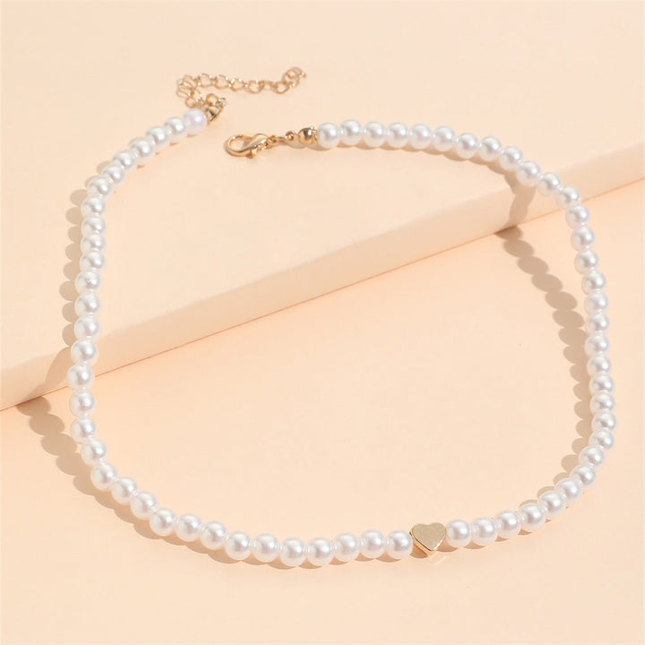 La Perla Heart-Bead Pearl Choker — Freshwater Look
