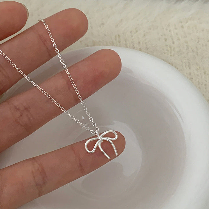 Coquette Ribbon Bow Pendant — Sterling Silver