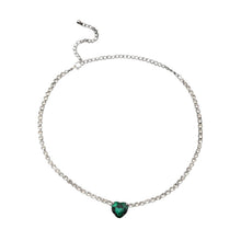 Imperial Emerald Heart Tennis Choker — Crystal Pavé