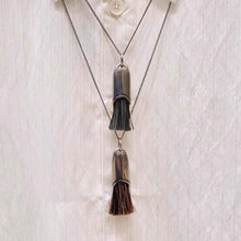 Maison Brushed Tassel Pendant — Layered Boho Heritage Necklace