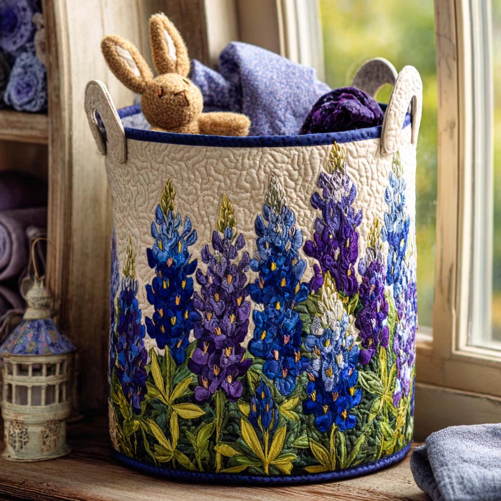 "Forest Magic" Hand-Quilted Laundry Basket