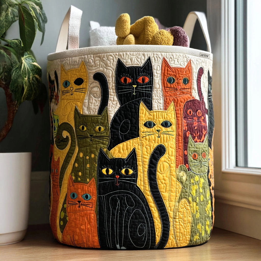 "Forest Magic" Hand-Quilted Laundry Basket