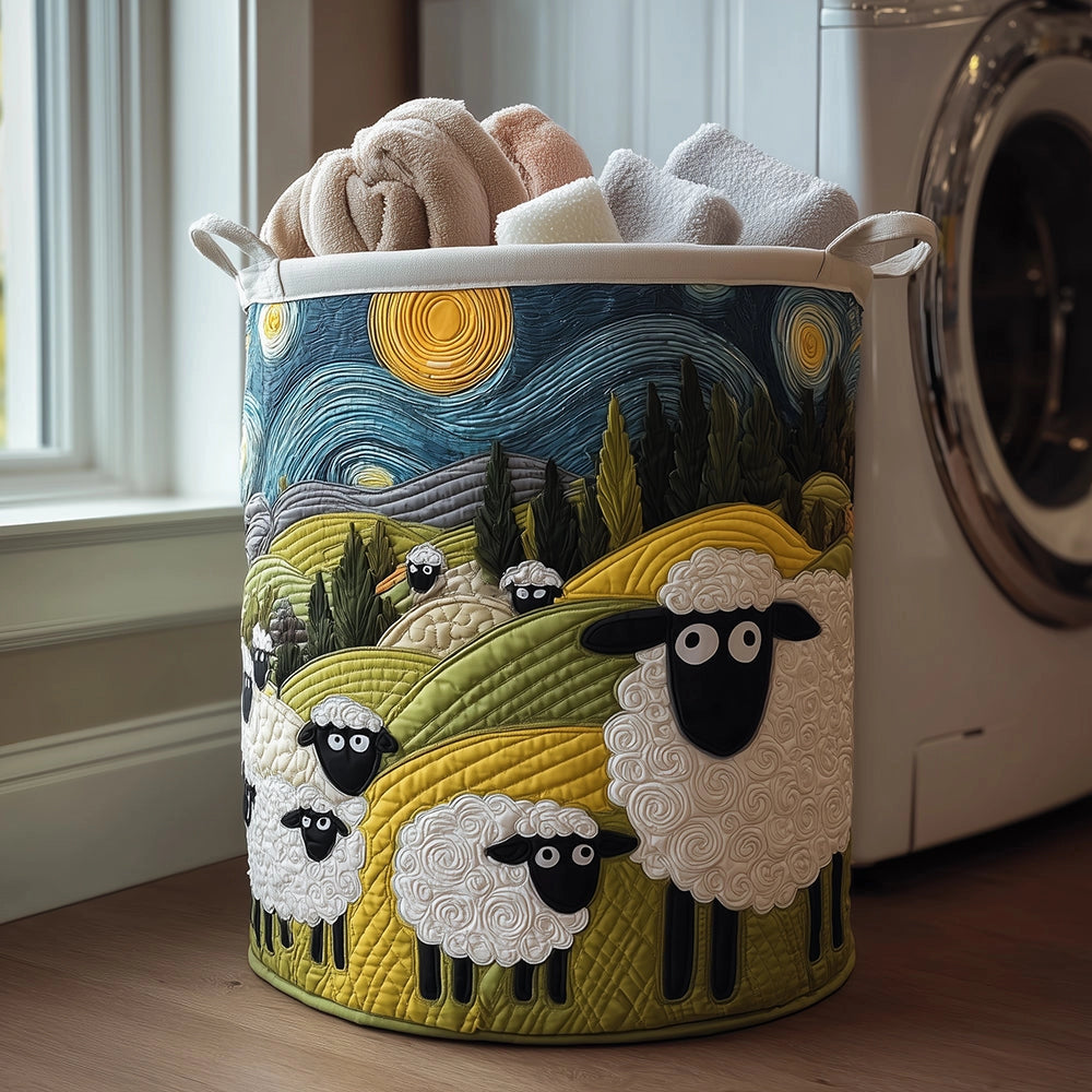 "Little Lamb" Hand-Quilted Laundry Basket