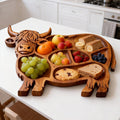 Hand-Carved Highland Cow Serving Tray
