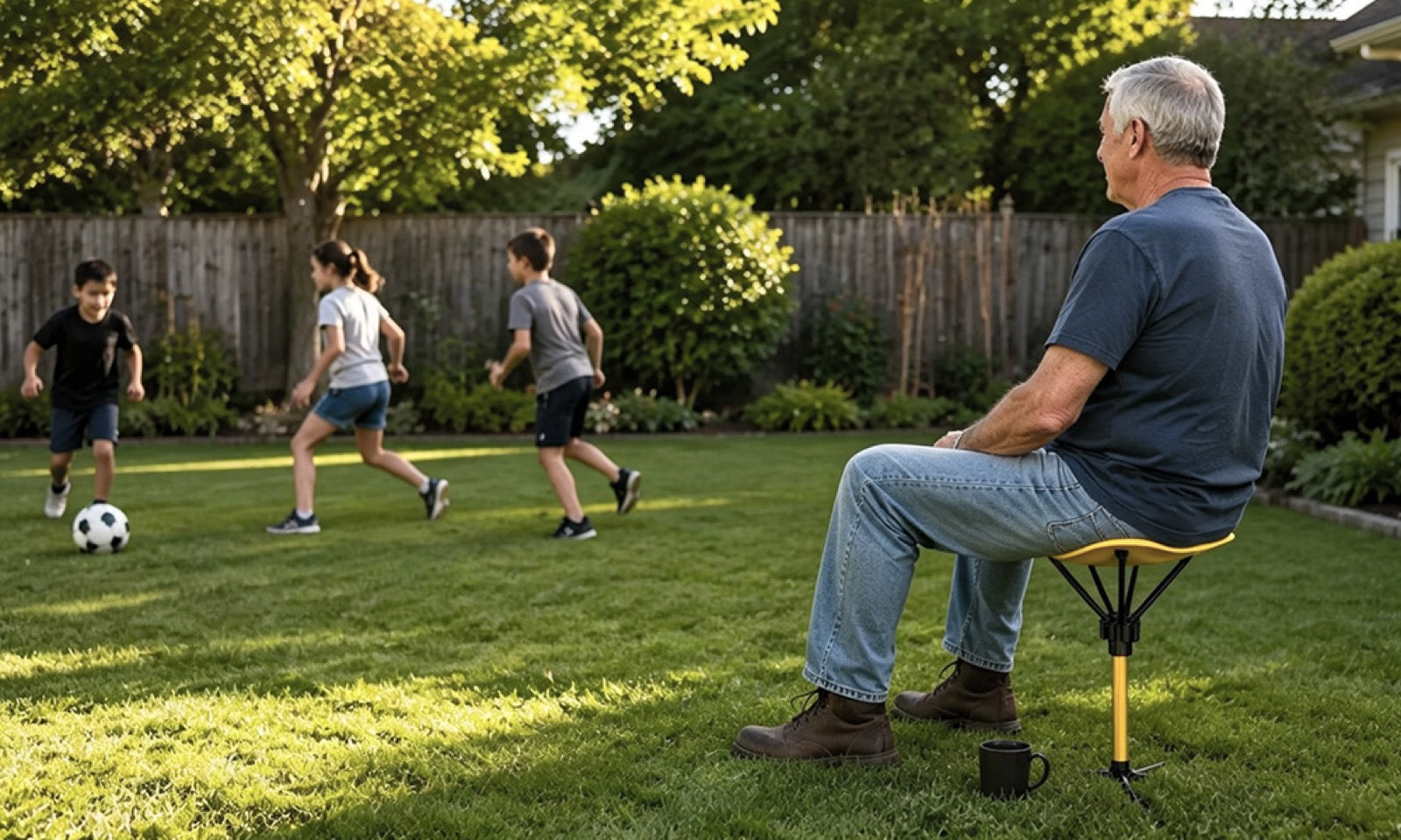 QuickSit Air Seat at a soccer game