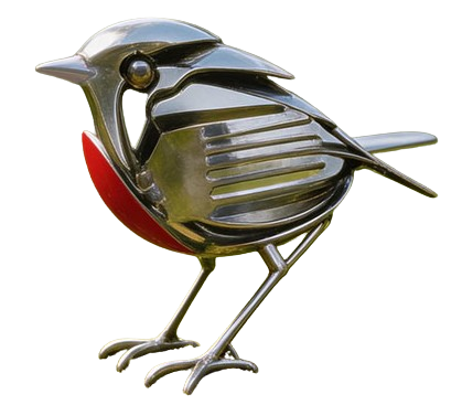 Hand-Welded Robin Cutlery Figure
